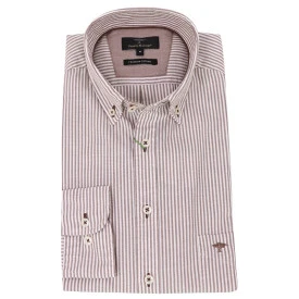 Fynch-Hatton Overhemd | Taupe Gestreept