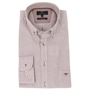 Fynch-Hatton Overhemd | Taupe Gestreept