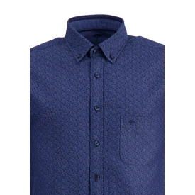 Fynch Hatton Overhemd Soft Flanel | Blue Leaves
