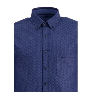 Fynch Hatton Overhemd Soft Flanel | Blue Leaves