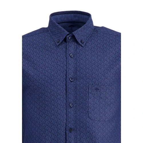 Fynch Hatton Overhemd Soft Flanel | Blue Leaves | www.pietkoopmans.nl