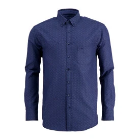 Fynch Hatton Overhemd Soft Flanel | Blue Leaves