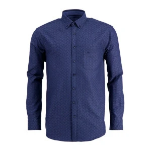 Fynch Hatton Overhemd Soft Flanel | Blue Leaves