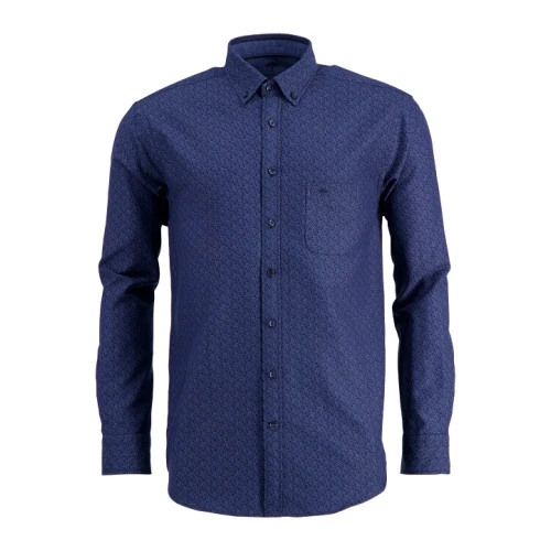 Fynch Hatton Overhemd Soft Flanel | Blue Leaves | www.pietkoopmans.nl