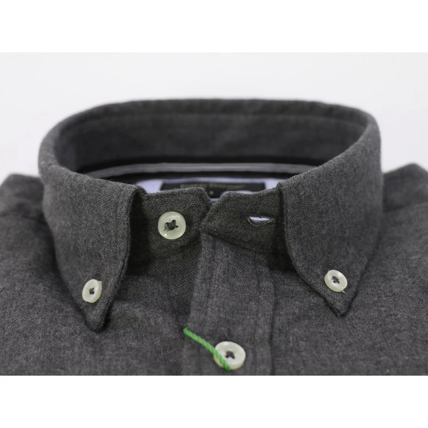 Fynch Hatton Overhemd Premium Flanel | Antraciet | www.pietkoopmans.nl