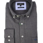Fynch Hatton Overhemd Premium Flanel | Antraciet | www.pietkoopmans.nl