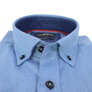 Fynch Hatton Overhemd Twill Flanel | Lichtblauw