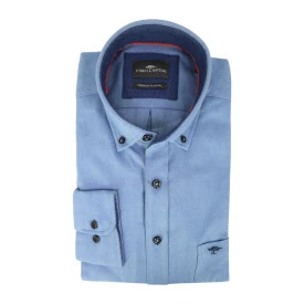 Fynch Hatton Overhemd Twill Flanel | Lichtblauw