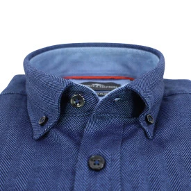 Fynch Hatton Overhemd Twill Flanel | Marine