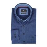 Fynch Hatton Overhemd Twill Flanel | Marine | www.pietkoopmans.nl