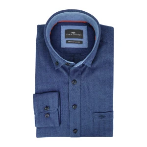 Fynch Hatton Overhemd Twill Flanel | Marine
