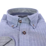 Fynch Hatton Shirt Premium Flanel | Blauw | www.pietkoopmans.nl