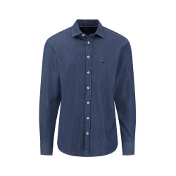 Fynch-Hatton Premium Cotton overhemd | Inktblauw