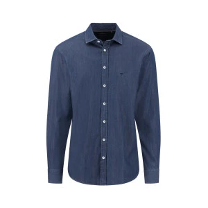 Fynch-Hatton Premium Cotton Heren Overhemd | Inktblauw