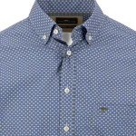 Fynch Hatton Overhemd | Blauw met Subtiele Print | www.pietkoopmans.nl
