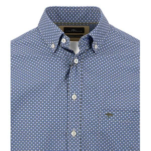 Fynch-Hatton Heren Overhemd | Blauw met Subtiele Print