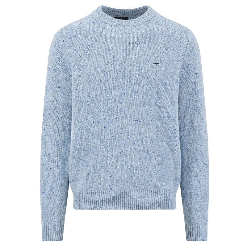 Fynch-Hatton Wollen Pullover | Lichtblauw Gemêleerd | www.pietkoopmans.nl