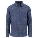 Fynch-Hatton Heren Overhemd | Blauw met Rode Print | www.pietkoopmans.nl