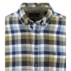 Fynch-Hatton Flanellen Overhemd | Groen Blauw Geruit
