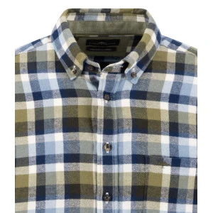 Fynch-Hatton Flanellen Overhemd | Groen Blauw Geruit
