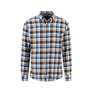 Fynch-Hatton Flanellen Overhemd | Bruin Blauw Geruit