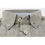 Fynch-Hatton Linnen Blouse | Gemeleerd Olijf | www.pietkoopmans.nl