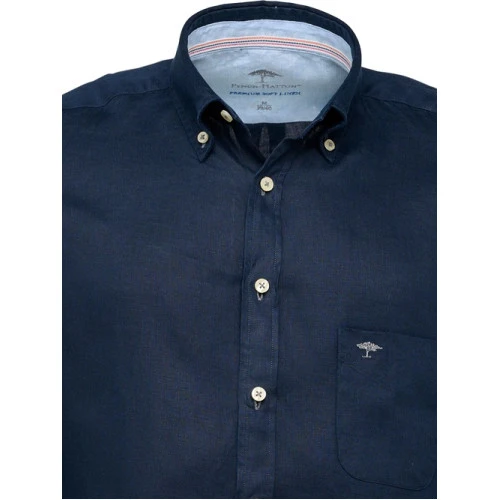 Fynch-Hatton Linnen Blouse | Marine | www.pietkoopmans.nl