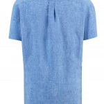 Fynch-Hatton Linnen Overhemd Korte Mouw | Blauw | www.pietkoopmans.nl
