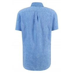 Fynch-Hatton Linnen Overhemd Korte Mouw | Blauw