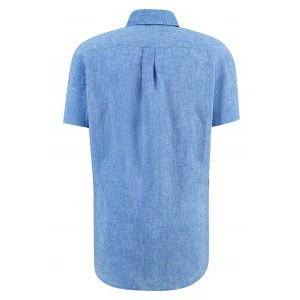 Fynch-Hatton Linnen Overhemd Korte Mouw | Blauw