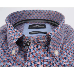Fynch Hatton Overhemd | Rood Blauw Print
