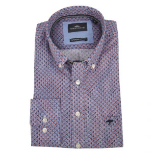 Fynch Hatton Overhemd | Rood Blauw Print