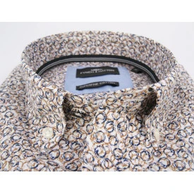 Fynch Hatton Overhemd | Camel Marine Print
