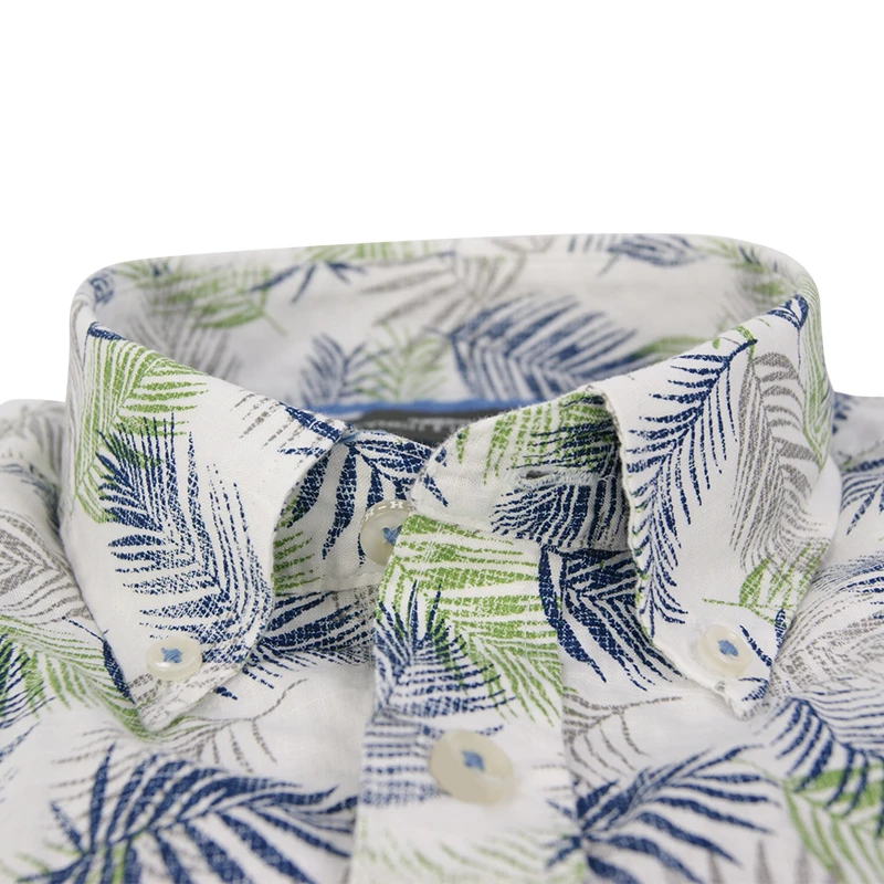 Fynch-Hatton Overhemd Korte Mouw | Palm Print | www.pietkoopmans.nl