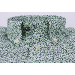 Fynch Hatton Overhemd | Groen Marine Print
