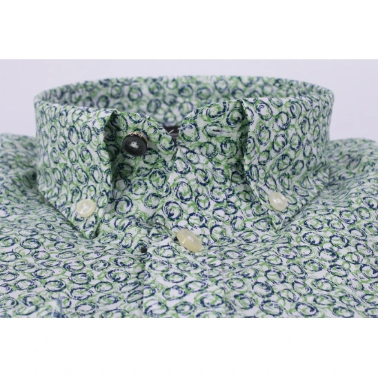 Fynch Hatton Overhemd | Groen Marine Print | www.pietkoopmans.nl