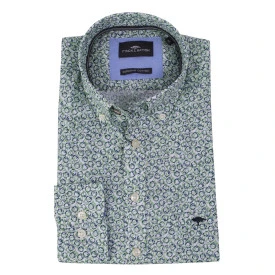 Fynch Hatton Overhemd | Groen Marine Print