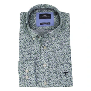Fynch Hatton Overhemd | Groen Marine Print