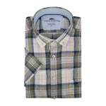 Fynch-Hatton Linnen Shirt | Khaki Geruit | www.pietkoopmans.nl