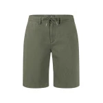 Fynch-Hatton Korte Linnen Katoenen Broek | Olijf  | www.pietkoopmans.nl