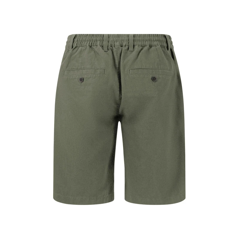 Fynch-Hatton Korte Linnen Katoenen Broek | Olijf  | www.pietkoopmans.nl