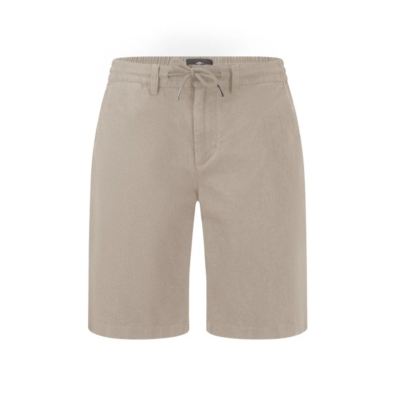 Fynch-Hatton Korte Linnen Katoenen Broek | Beige  | www.pietkoopmans.nl