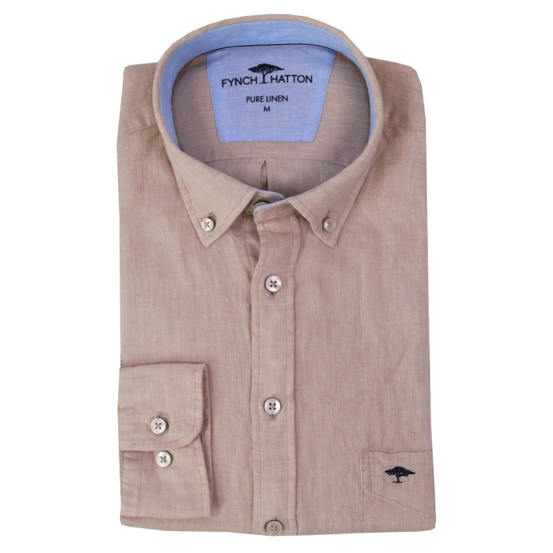 Fynch-Hatton Shirt | Linnen Beige | www.pietkoopmans.nl