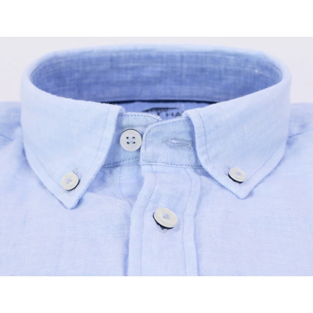 Fynch-Hatton Shirt | Linnen Lichtblauw | www.pietkoopmans.nl
