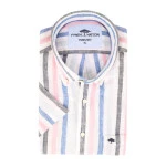 Fynch-Hatton Linnen Shirt Korte Mouw | Rose Gestreept | www.pietkoopmans.nl