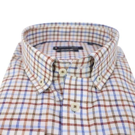 Giordano Soft Flanel Overhemd | Brique Geruit