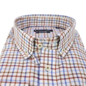 Giordano Soft Flanel Overhemd | Brique Geruit