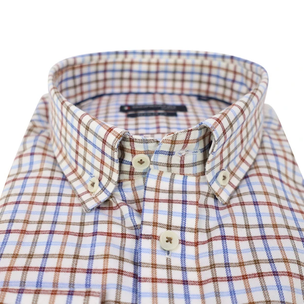 Giordano Soft Flanel Overhemd | Brique Geruit | www.pietkoopmans.nl