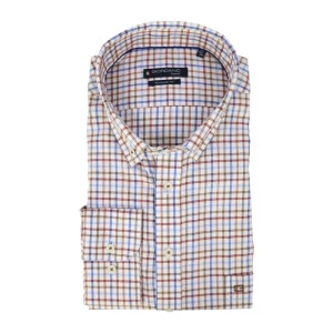 Giordano Soft Flanel Overhemd | Brique Geruit
