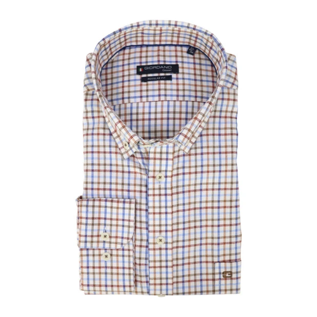 Giordano Soft Flanel Overhemd | Brique Geruit | www.pietkoopmans.nl